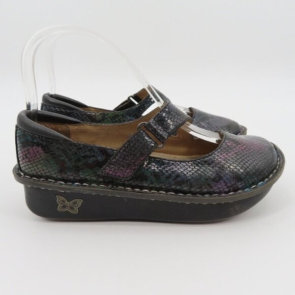 Alegria Dayna 38 EU 8/8.5 US Multicolor Snakeskin Leather Mary Jane Shoes DAY726 - Picture 7 of 13